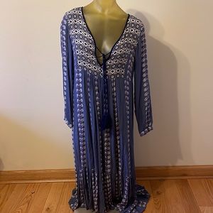 Blue boho dress